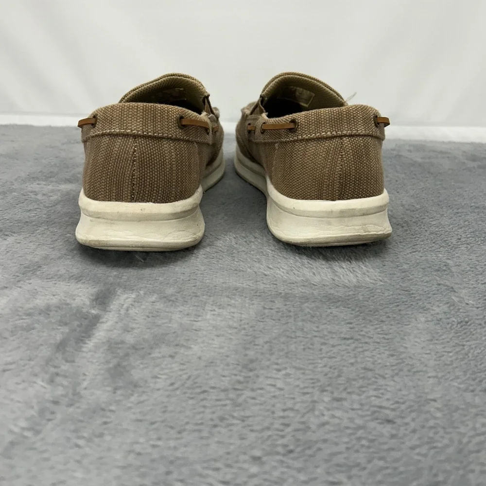 Sonoma Goods for Life Mens Tan Textile Slip On Boat Shoe Loafers Size 8 Med